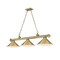 Z-Lite Cordon 3 Light Billiard, Rubbed Brass & Rubbed Brass 2306-3RB-RB15 - alternate 1
